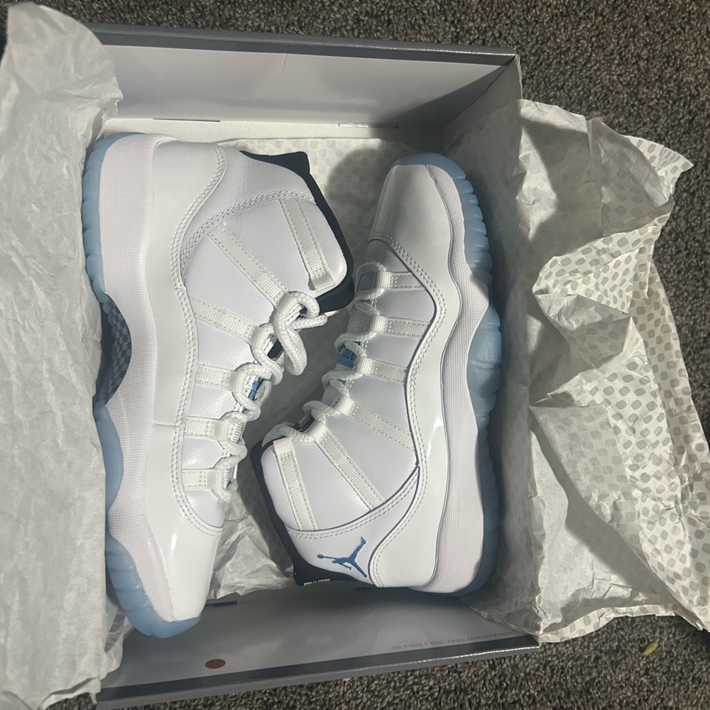 Jordan Kids White and Light Blue Sneakers